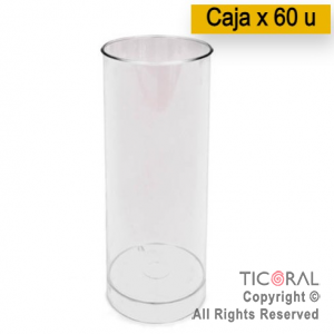 VASO TUBO CRISTAL CAJA X 60